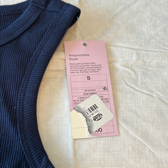 wild fable Ribbed Navy Cropped High-Neck Tank - Picture 4 of 4